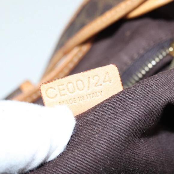 CELINE Macadam Canvas Shoulder Bag PVC Leather Brown Gold Auth 89237 - Picture 12 of 16